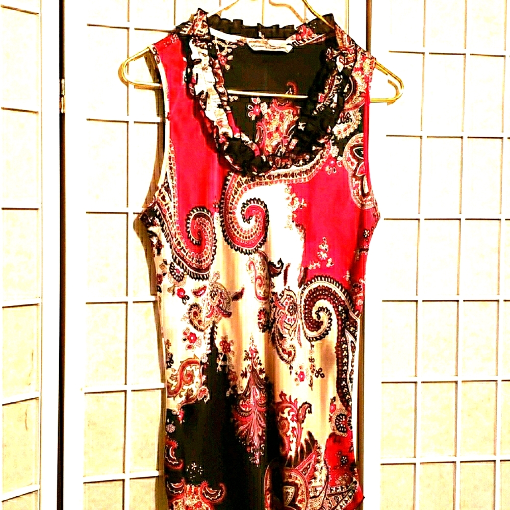 LARRY LEVINE SIGNATURE PETITE PAISLEY TOP SZ PL